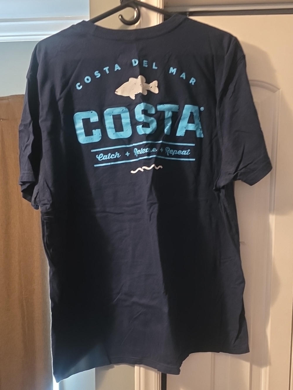 Costa Navy Short-Sleeve Graphic Tee with Light Blue Logo
